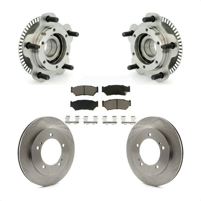 Transit Auto Front Hub Bearing Assembly Disc Brake Rotors and Ceramic Pads Kit for Car 2001-2004 Chevrolet Tracker Suzuki Vitara KBB-122431