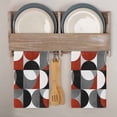 thumbnail image 5 of Red Grey, Kitchen Towels Set of 2, Abstract Retro Middle Century Geometric Art Soft Microfiber Dish Towels, Absorbent Quick-Dry Washable Dishcloths for Kitchen Cleaning, Drying Dishes, 18x28 Inches, 5 of 9