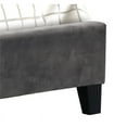 thumbnail image 4 of Galaxy Home Allen Contemporary Design Tufted Upholstered Velvet Queen Bed in Gray, 4 of 6