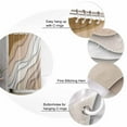 thumbnail image 3 of Modern Abstract Shower Curtain, 66" x 72", Geometric Beige Gradient Waterproof Bathroom Curtain Washable Shower Curtain Set with 12 Hooks, 3 of 6