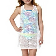 Angle View: Girls' Swimsuit Crochet Cover Up