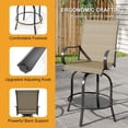 thumbnail image 7 of Memoryfield Outdoor Swivel Bar Stools Set of 2, Bar Height Patio Chairs with High Back & Armrests, Textilene Fabric Bar Stools for Patio, Deck, Backyard & Garden, Gray, 7 of 7