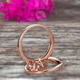 thumbnail image 5 of 1.50 Carat Morganite Engagement Ring 10k Rose Gold Wedding Set Anniversary Ring Promise Ring Surprisingly Gift for her Curved V-Shape Matching Wedding Band, 5 of 5