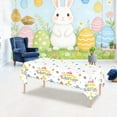 thumbnail image 2 of Easter Disposable Tablecloth Bunny Shaped Eggs Design 55 in x 84 in Waterproof Oil Resistant For Dining Table Coffee Table Tea Table, 2 of 5