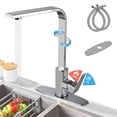 thumbnail image 1 of Grifo para Fregadero de Acero Inoxidable,Llaves para Fregadero de Cocina 360° Giratorio,Grifo Monomando Llave Mezcladora para Fregadero de Agua Caliente y Frí con 2 Manguera, 1 of 9