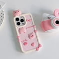 thumbnail image 5 of BINUFF Adorable 3D Pig Phone Case, Cartoon Silicone Soft Shell, Pink Campus Style, Compatible with iPhone 11/12/13/14/15 Pro Max, 5 of 5