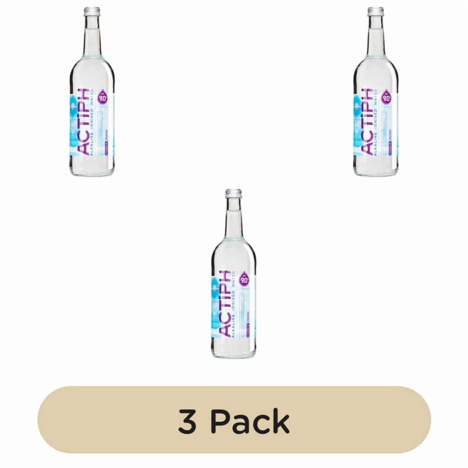 ACTIPH Alkaline Ionised Water Glass Bottle 750ml, British Import (Pack of 3)