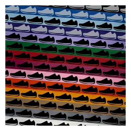 

Athletic Running Shoe Satin Ribbon for Gift Wrapping Bows Craft DIY Projects - 3 Yards - White Ribbon/Black Printing - 1 Inch Width