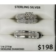 Ss Fb 1/4cttw Dia Rd Trio Set