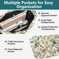 thumbnail image 3 of FORMRS Tote Bag for Women Quilted Large Capacity Travel Work Carry On Shoulder Handbag, Green Birds, 3 of 7