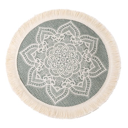 

Neutral Place Mat for Dining Table | Heat Resistant Neutral Woven Place Mat | Cotton Woven Mandala Tassels Circle Place Mat for Kitchen Dining Wedding Farmhouse