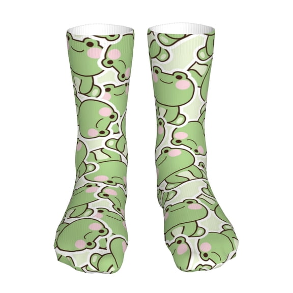 Uemuo Cute Frog for 16in Socks, Cotton Socks Sports Socks Knee High Socks Comfortable Socks For Men, Women