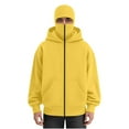 thumbnail image 2 of Men's Hoodie Jackets with Face Mask Zip up Jacket Double Hooded Sweatshirt Windproof Athletic Coat Yellow XXL, 2 of 9