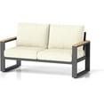 thumbnail image 3 of May in Color Aluminum Outdoor Loveseat, All-Weather Metal Patio Furniture Sofa, Patio Sofa Chair for Porch Backyard Garden, Beige, 3 of 8