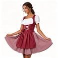 thumbnail image 6 of Noric Women's Oktoberfest Mini Dresses Puff Short Sleeve Lace Up Costume Dresses with Apron Overlay for Party Beer Festival, 6 of 6