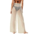 thumbnail image 4 of YFNNUP Women's Wide Leg Palazzo Pant Elastic Waist Lounge Trouser Sheer Mesh Chiffon Trousers Summer Beach Vacation Casual Pants Beige XL, 4 of 8