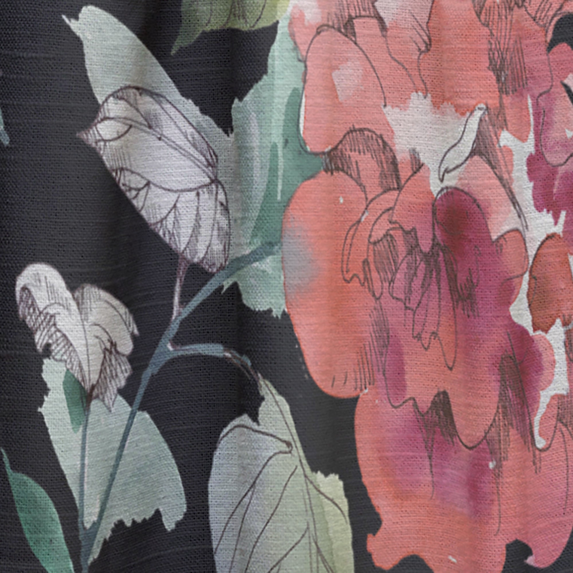 Designart 'Bituminous Bloom I' Floral Curtain Panel