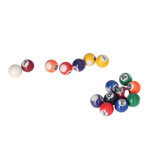 Professional 25mm Resin Mini Billiard Balls, 16pc Set For Tabletop Fun