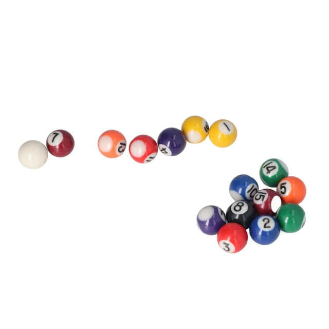 Mini Pool Balls, Mini Billiard Ball Complete 16 Balls Professional Ergonomic 25mm For Mini Pool Tables