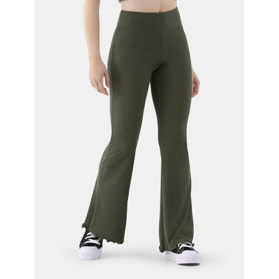 No Boundaries Ribbed Flare Pants, Women's XS-XXL