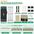 thumbnail image 6 of HOTEEL 10x30 Heavy Duty Canopy Tent, Pop up Canopies with Netting Screened ,Waterproof Ez up Canopy with Sidewalls, Outdoor Instant Party Tent for Backyard,Khaki, 6 of 7