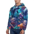 thumbnail image 3 of Fotbe Men's Hoodie with Underwater Turtle Dolphin Octopus Pattern - Kangaroo Pocket Pullover Hooded Sweatshirt, Perfect for Daily Wear, Travel, and Home-X-Large, 3 of 7