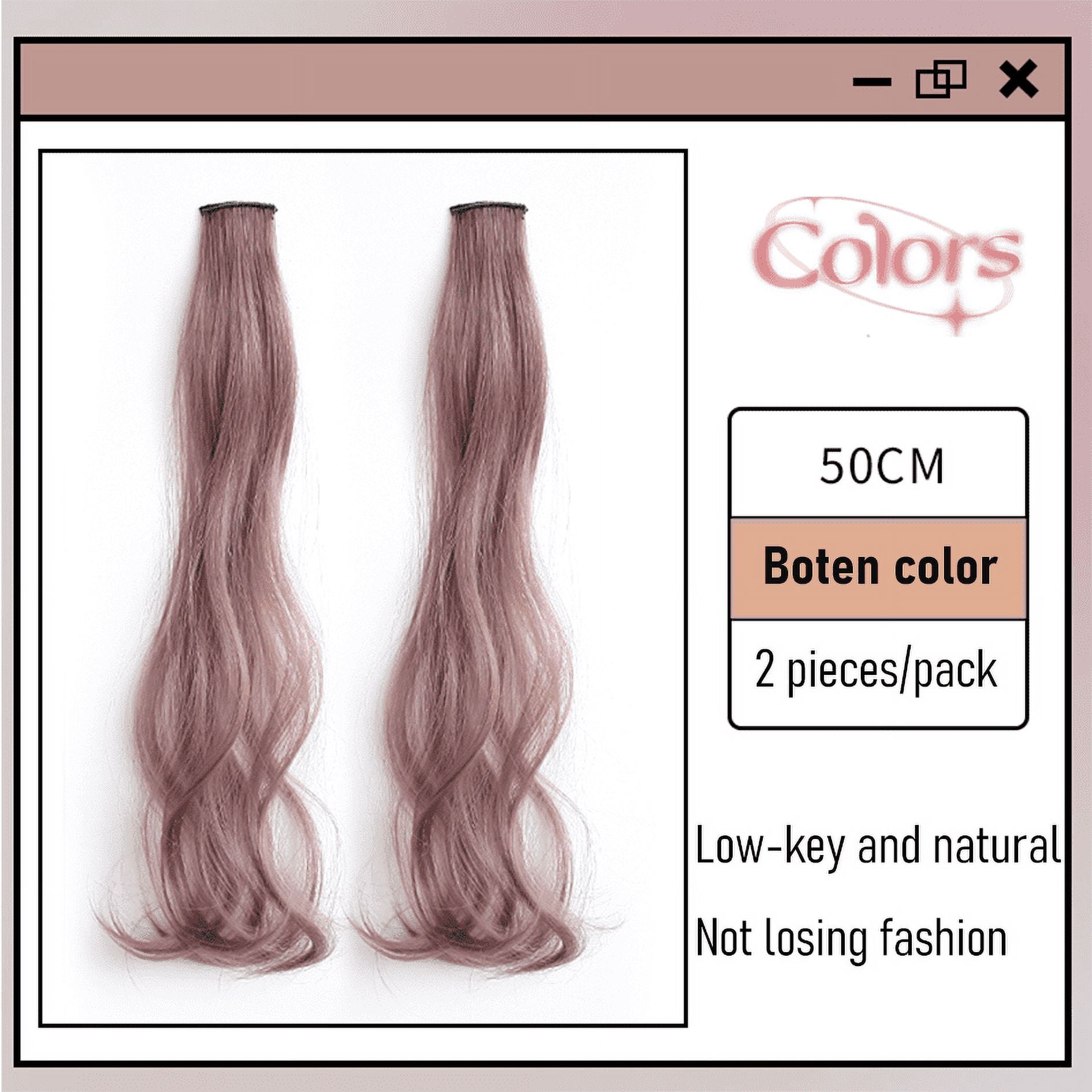 Synthetic 2 pieces/set 50cm/60cm colored curly hair extensions, water wave pink/blue/purple, Halloween/Christmas wig