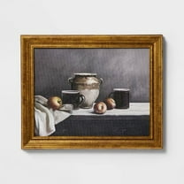 12" x 10" Moody Still Life Framed Wall Art Canvas