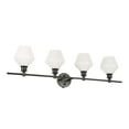 thumbnail image 5 of Gene 4 light Black and Frosted white glass Wall sconce, 5 of 7