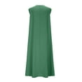 thumbnail image 3 of THDHVS Maxi Dresses for Women 2025,Women's Casual Dresses,Women's Texture Sleeveless Seaside Dress Sleeveless V-neck Dress Green S, 3 of 3