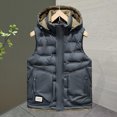 thumbnail image 2 of Zedker Men's Hooded Puffer Vests Zip Up Sleeveless Down Jacket Winter Warm Padded Vest Coats with Pockets Gray XL, 2 of 6