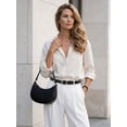 thumbnail image 6 of Punplita Women's Belts for Jeans Genuine Leather Black Belt with Silver Buckle, 6 of 8