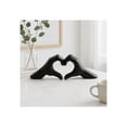 thumbnail image 2 of Elegant Ceramic Hand Heart Sculpture for Home Decor - Decorative Ornament for Bathroom, Office Desk, and Living Room Decor - Figurine for Shelf Accent and Coffee Table - 5", Black, 2 of 12