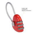 thumbnail image 3 of Unique Bargains 3 Digit Combination Padlock, 3mm Wire Shackle, Zinc Alloy Code Lock, Red 4Pcs, 3 of 5