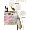 thumbnail image 5 of Light Blue Easter Rectangle Tablecloth, Spring Easter Bunny Eggs Floral Wooden Waterproof & StainResistant Tablecloth, Washable Oil-proof Table Cover for Dining/Party/Wedding/Camping/Buffet 54x108 In, 5 of 9