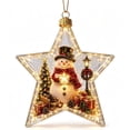thumbnail image 2 of Glowing Christmas Story Star Shaped Decor,Light-Up Mini Holiday Scene Ornament with Warm LED Light,Festive Keepsake Hanging Pendant for Christmas Tree,Home And Party Decoration(Snowman), 2 of 6
