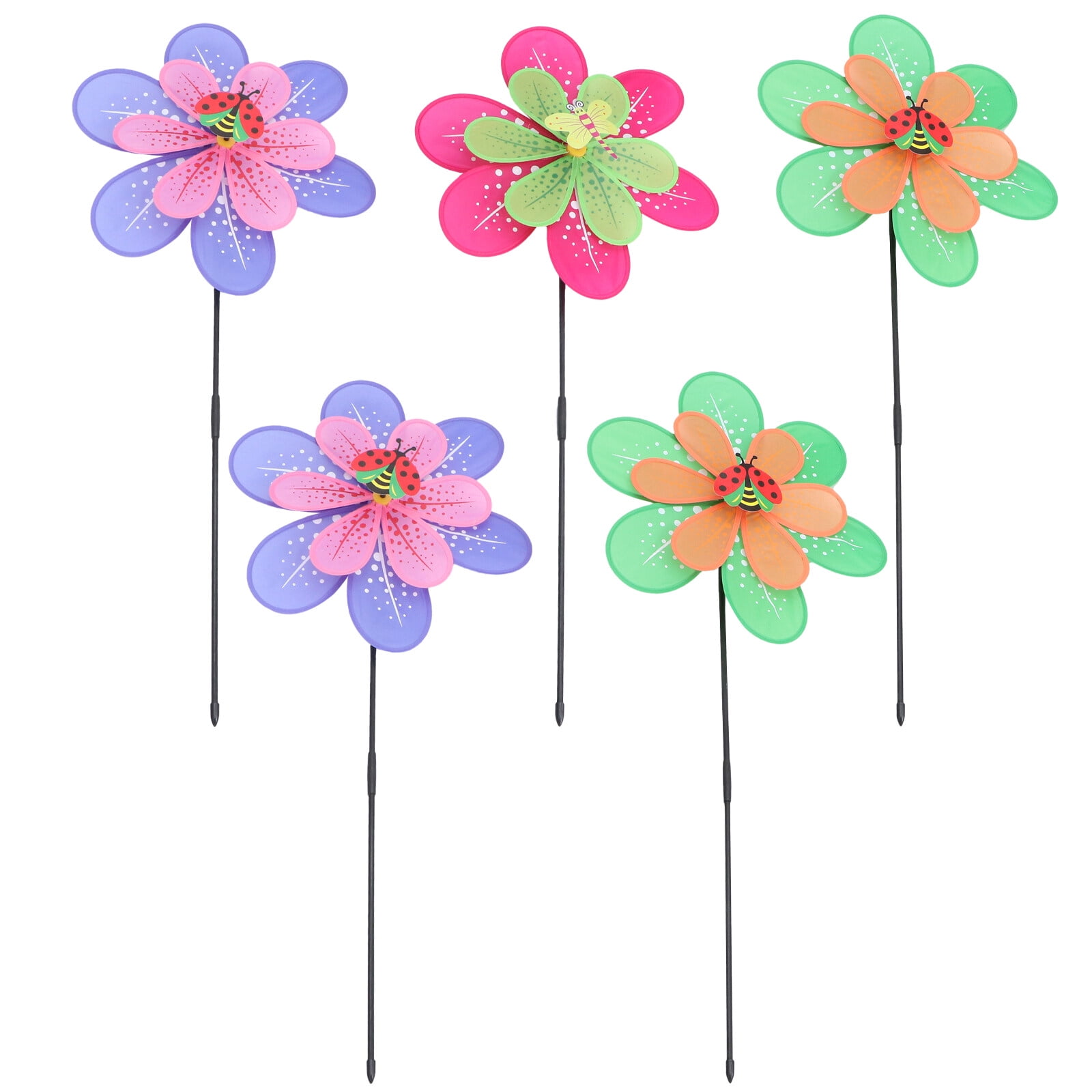 Cartoon Windmill 5Pcs Cloth Art Windmill Toy Decorative Wind Yard Decor ...