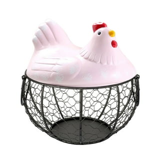  Chicken Design Ceramic Egg Storage Basket Iron Basket Holds  20-25 Eggs, Egg Holder, Organizer Case, Container Egg Basket Holder : Home  & Kitchen