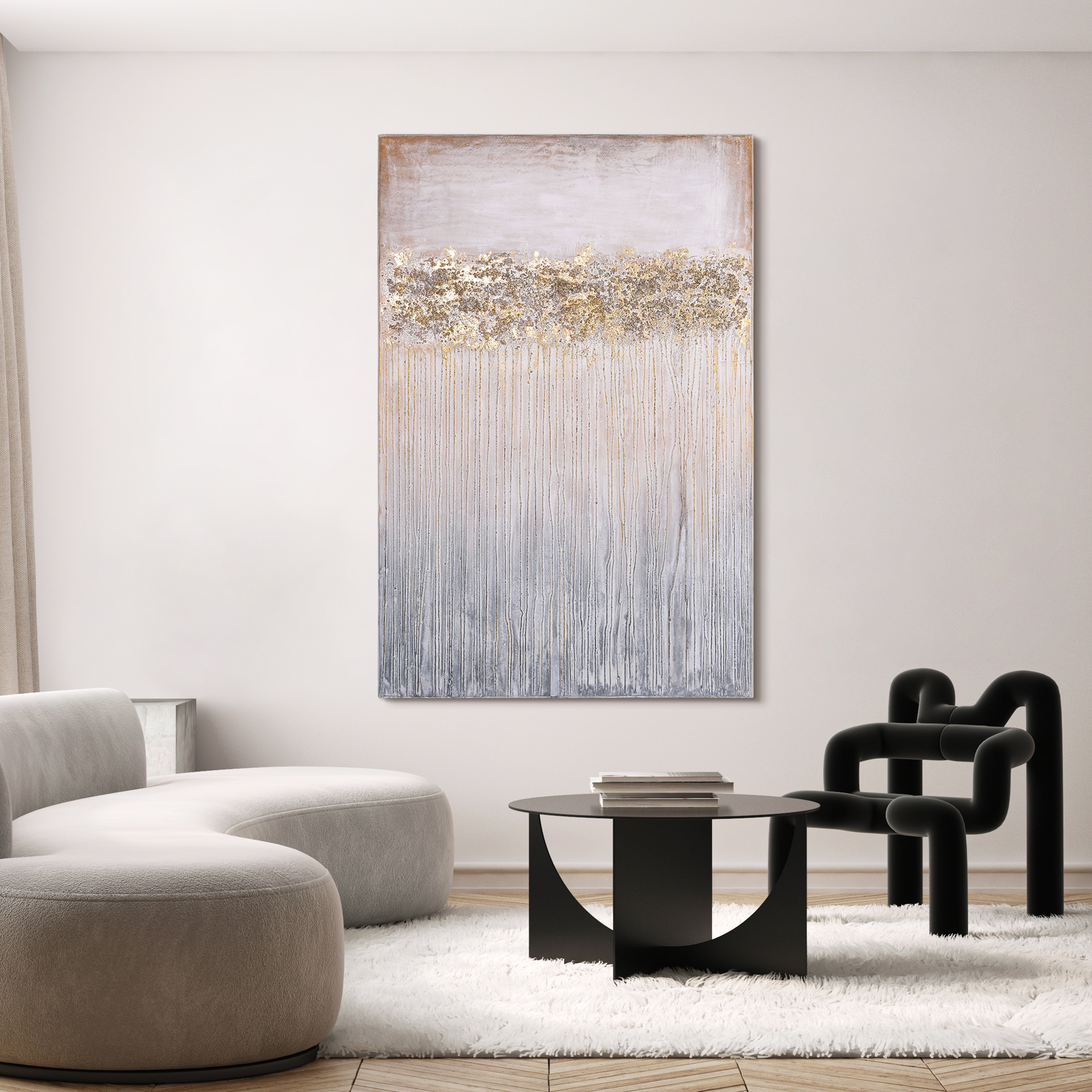 Empire Art Direct Dust Textured Metallic Hand Painted Wall Art, 40" x 60" x 1.5", Ready to Hang