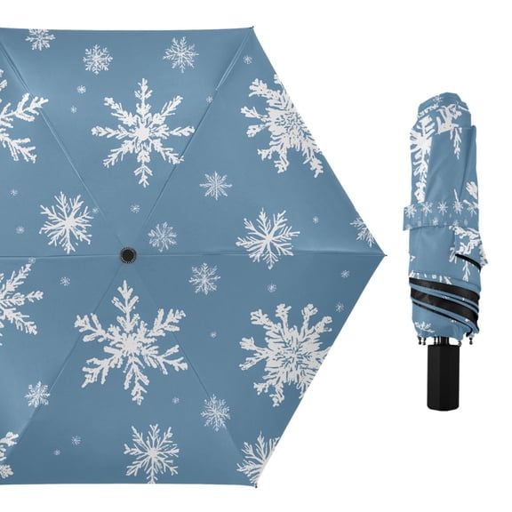 Compact Sun Umbrella Windproof Travel Umbrellas for Rain Strong Portable UV Protection Snowflakes in Air