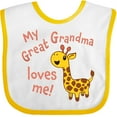 thumbnail image 3 of Inktastic My Great Grandma Loves Me Cute Giraffe Boys or Girls Baby Bib, 3 of 4