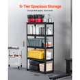 thumbnail image 3 of KFFKFF Storage Shelving Unit, 2000 lbs, 5 Tier Garage Storage Shelving, 16" D x 32" W x 63" H, Black, 3 of 9