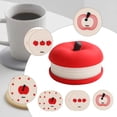 thumbnail image 1 of Juego de 5 posavasos con forma de fruta, divertidos posavasos resistentes a las manchas de agua, con capacidad para 5 individuales para centro de mesa, 1 of 8