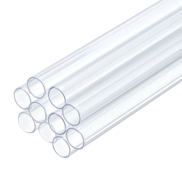 Uxcell Paquete de 10 Tubos Rígidos de Plástico Transparente 6mm ID x 7mm OD, Tubos Redondos de Policarbonato para Tubería de Agua de Acuario