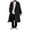 Black, variant on Men's Double Trench Coat Oversized Windbreaker Lapel Peacoat Color Black Size XXL