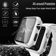thumbnail image 2 of IBAOLEA Compatible for IBAOLEA Watch Case 44mm with Screen Protector, (2 Pack) Full Body Protective Bumper Case Cover for iWatch Series 5/4, Black/Silver Matte Black/Silver 44 mm, 2 of 7