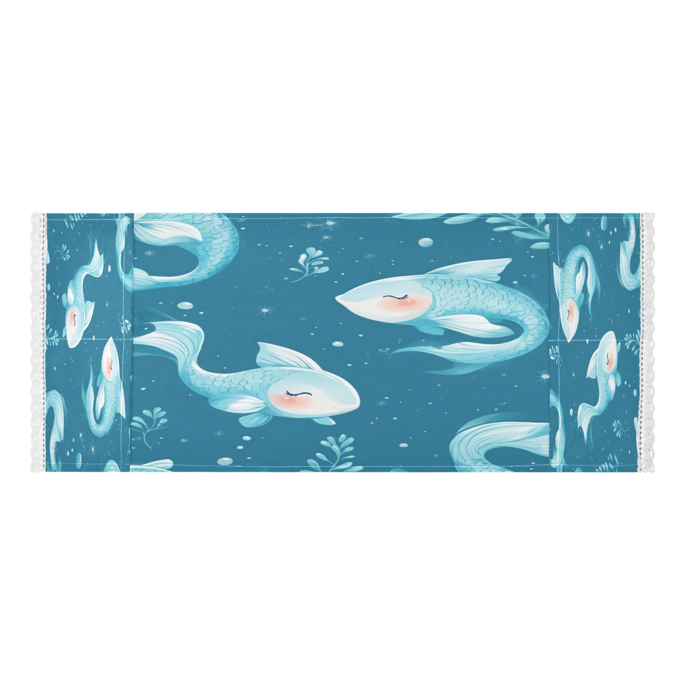 Blue FishWasher and Dryer Covers Dust-Proof and Oil Resistant Fridge Cover with 4 Storage Pockets Washing Machine Top Cover for Laundry Kitchen Home 51.2 x 22 In
