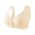 thumbnail image 3 of KHONTS Post Surgery Front Close Plus Size Bras for Women Seamless Wireless Cozy Gathering Bra Soft Breathable Compression Bralettes Beige XXL, 3 of 3