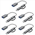 thumbnail image 1 of 5X Cable USB OTG 2 en 1 Tipo C / Micro-USB una USB 3.0 Adaptador Cable de Transferencia de Datos de Diseño para Teléfono Andriod (Gris), 1 of 5