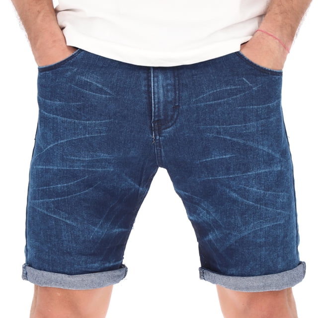 BERMUDA MEZCLILLA PARA HOMBRE CHB SHORT MODA CASUAL SLIM FIT TALLA 40
